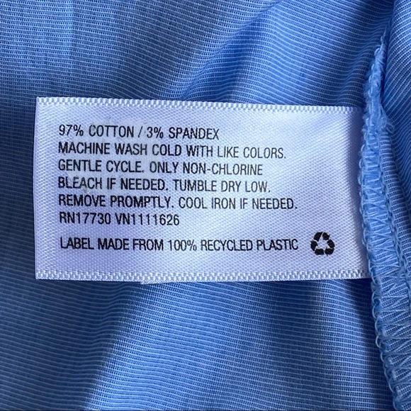 A New Day Blue Chambray Lace Up Blouse - Picture 9 of 9